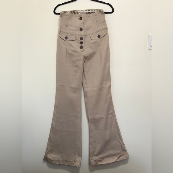 Zara Denim - Zara TRF high waist denim trouser's, wide leg, turn-up hem, size 28, button fly.